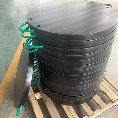 Schwarze runde HDPE Jack Foot Plate Plastic Crane-Ausleger-Auflage für mobile Kräne